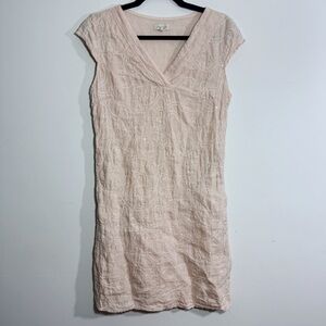 Lina Tomei Linen Embroidered Tunic Dress Italy Small